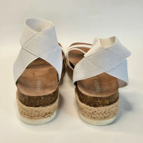 Madden Girl Carly Platform Espadrille Sandals 7M White Original Box Y2K Style - Picture 6 of 10